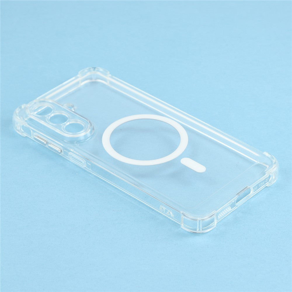 Magnetic Case For Samsung Galaxy A18 5G / A18 4G / A17 5G / A17 4G Electroplated Buttons PC TPU Shockproof Clear Cover