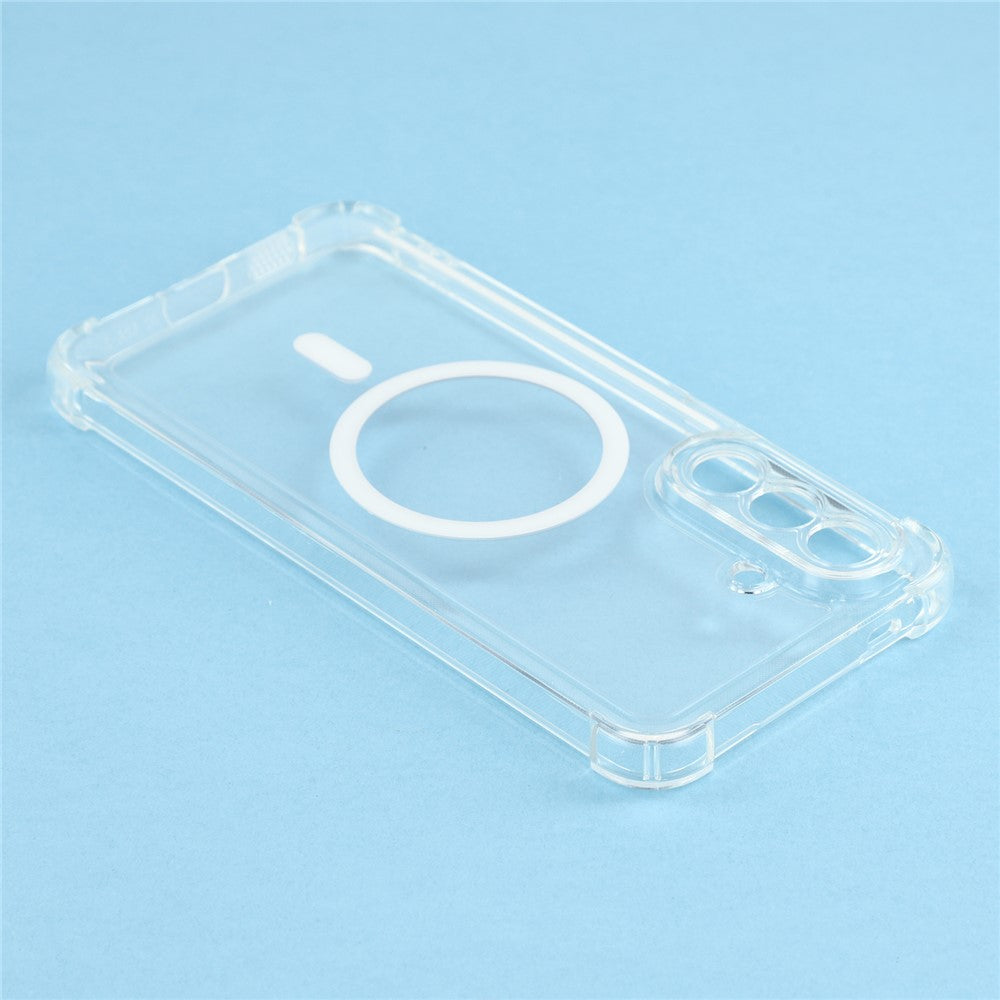 Magnetic Case For Samsung Galaxy A18 5G / A18 4G / A17 5G / A17 4G Electroplated Buttons PC TPU Shockproof Clear Cover