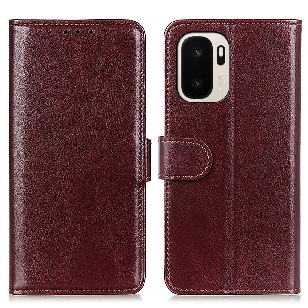 For OnePlus Ace 6 Ultra 5G Case Crazy Horse Texture PU Leather Phone Stand Cover