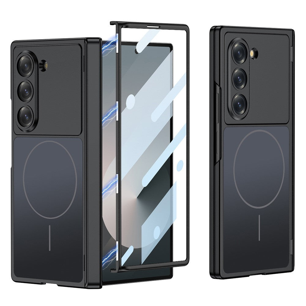 GKK For Samsung Galaxy Z Fold6 5G Magnetic Case Matte PC Phone Cover with Clear Screen Protector