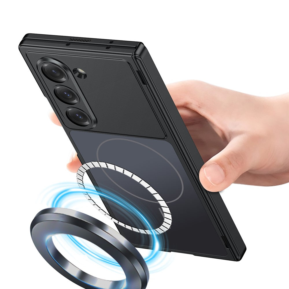 GKK For Samsung Galaxy Z Fold6 5G Magnetic Case Matte PC Phone Cover with Clear Screen Protector
