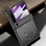 For Huawei Pura X Magnetic Case Matte PC Anti-Fingerprint Phone Cover with Rear Screen Protector