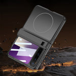 For Huawei Pura X Magnetic Case Matte PC Anti-Fingerprint Phone Cover with Rear Screen Protector