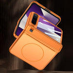 For Huawei Pura X Magnetic Case Matte PC Anti-Fingerprint Phone Cover with Rear Screen Protector