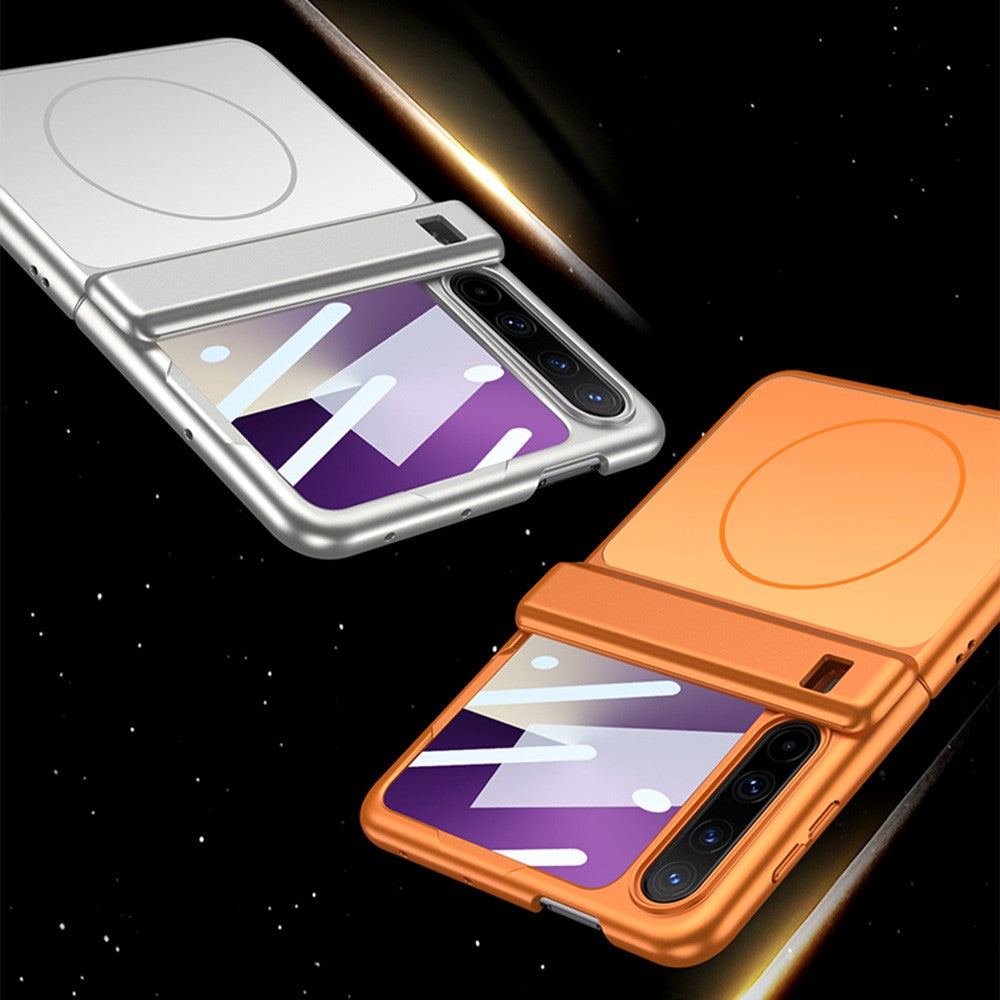 For Huawei Pura X Magnetic Case Matte PC Anti-Fingerprint Phone Cover with Rear Screen Protector