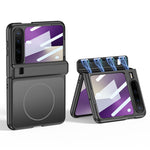 For Huawei Pura X Magnetic Case Matte PC Anti-Fingerprint Phone Cover with Rear Screen Protector