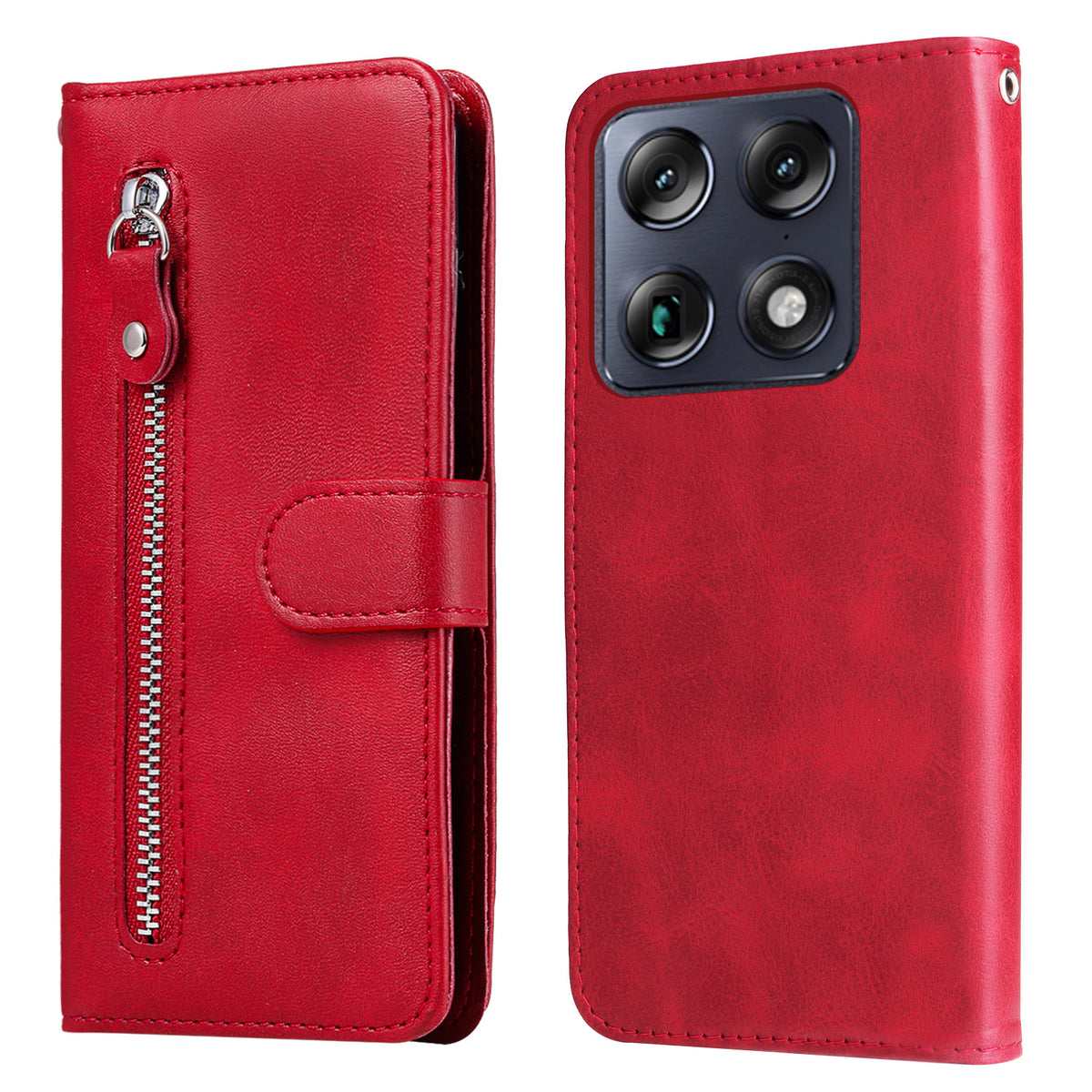 Til Motorola Moto X70 Air Pro 5G / Motorola Signature 5G PU Læderetuier med lynlåslomme Pung Telefoncover Stand