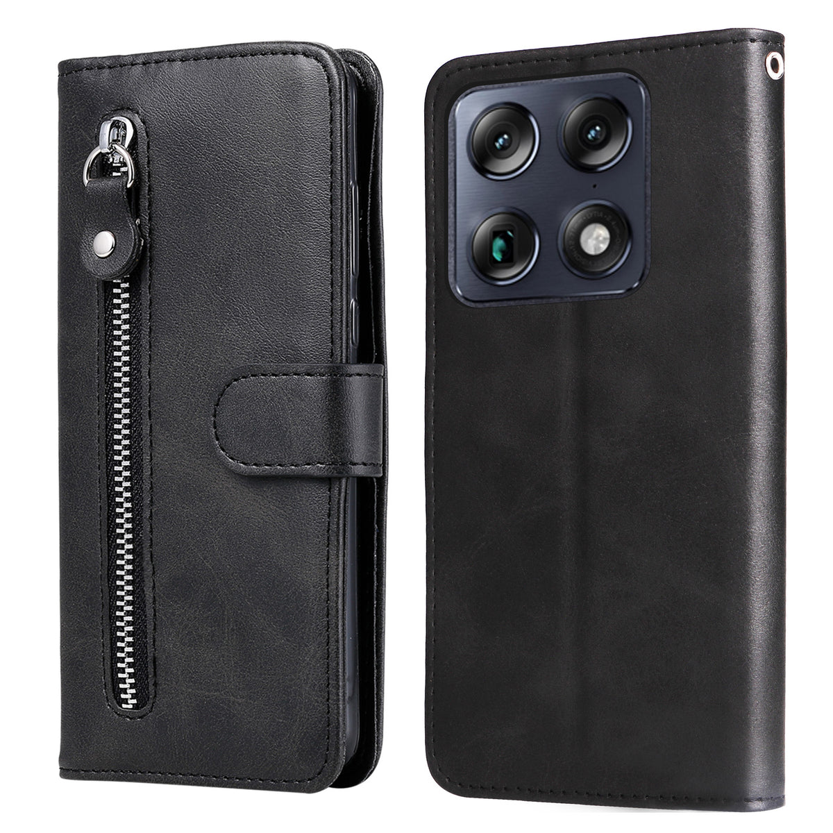 Til Motorola Moto X70 Air Pro 5G / Motorola Signature 5G PU Læderetuier med lynlåslomme Pung Telefoncover Stand