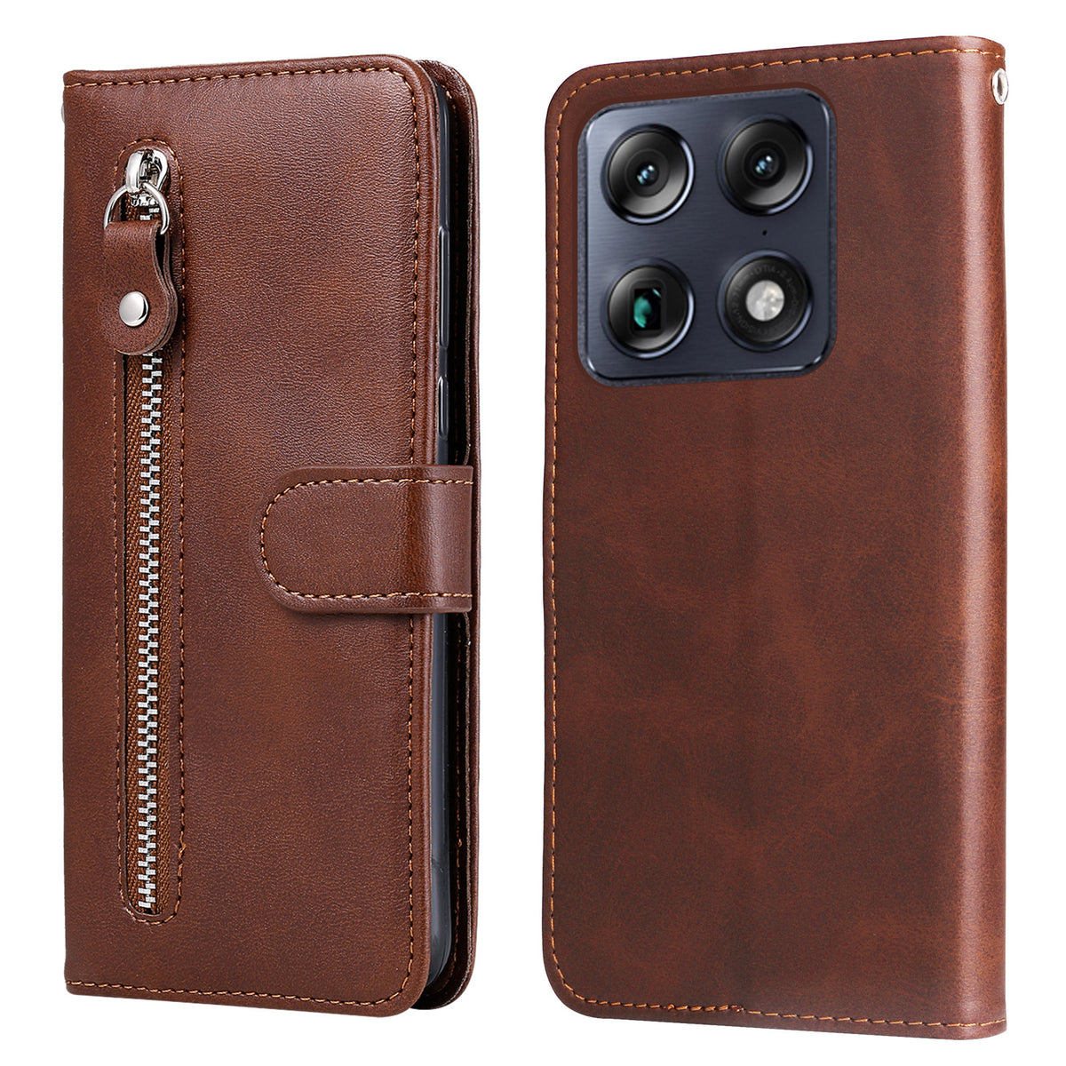 Til Motorola Moto X70 Air Pro 5G / Motorola Signature 5G PU Læderetuier med lynlåslomme Pung Telefoncover Stand