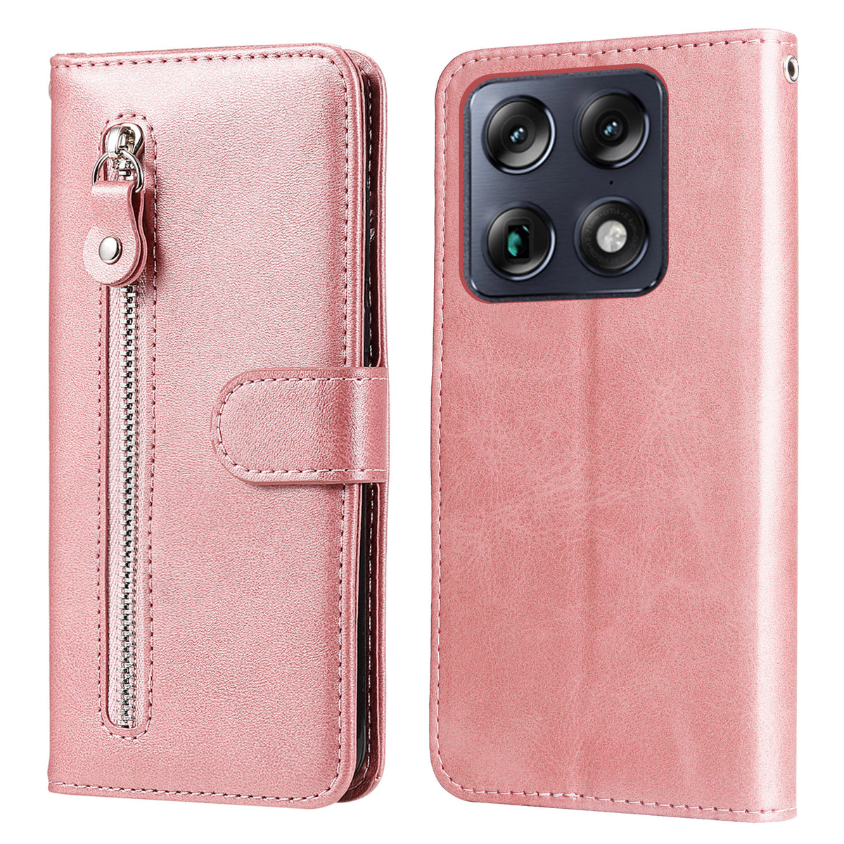 Til Motorola Moto X70 Air Pro 5G / Motorola Signature 5G PU Læderetuier med lynlåslomme Pung Telefoncover Stand