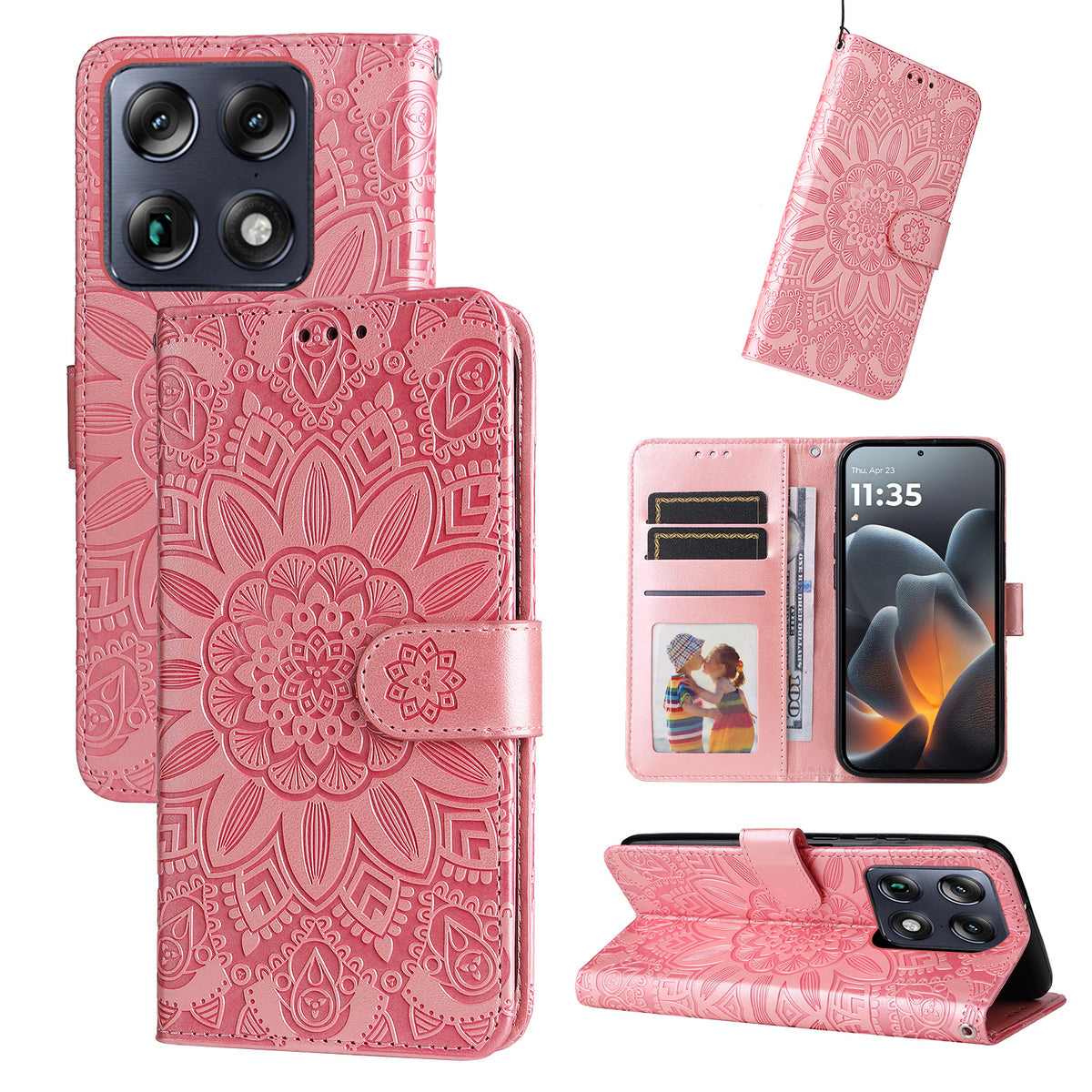 For Motorola Moto X70 Air Pro 5G / Motorola Signature 5G Case Sunflower Imprint Leather Wallet Phone Cover