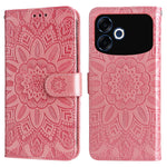 For Oppo F33 Pro 5G / Oppo A6s Pro 5G Case Sunflower Imprint Leather Wallet Phone Cover