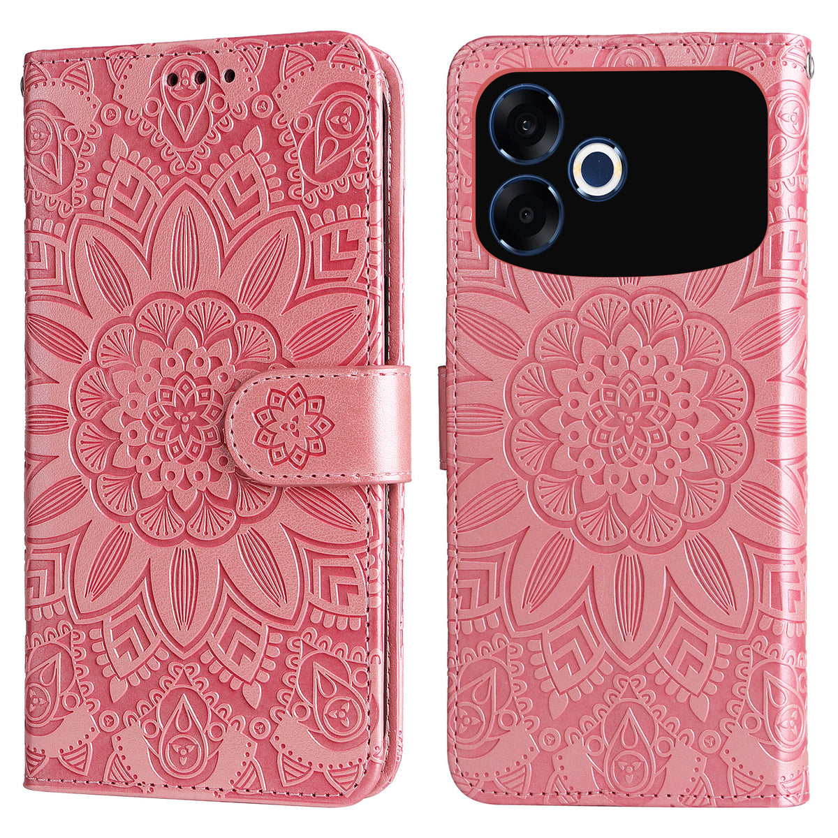 For Oppo F33 Pro 5G / Oppo A6s Pro 5G Case Sunflower Imprint Leather Wallet Phone Cover