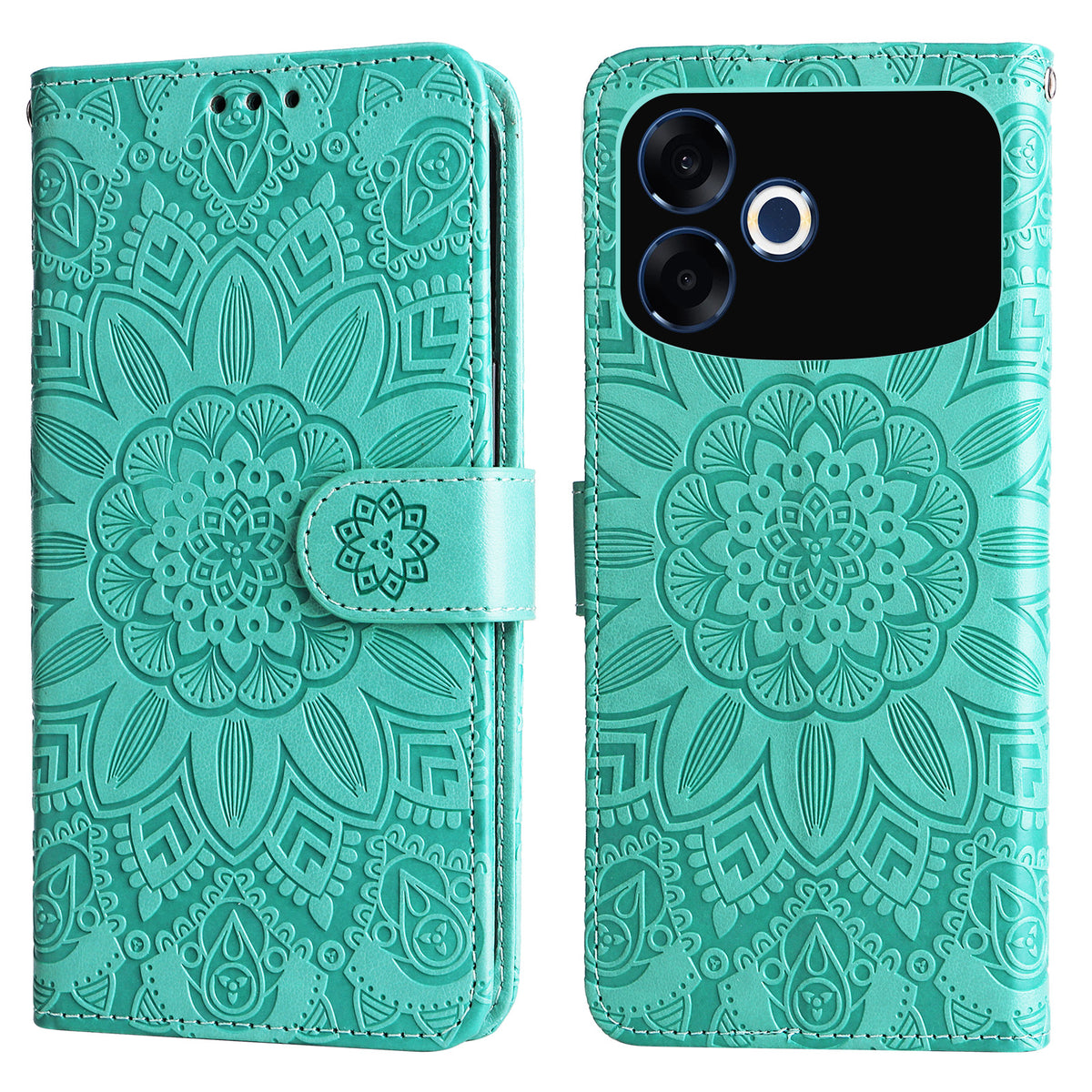 For Oppo F33 Pro 5G / Oppo A6s Pro 5G Case Sunflower Imprint Leather Wallet Phone Cover