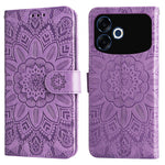 For Oppo F33 Pro 5G / Oppo A6s Pro 5G Case Sunflower Imprint Leather Wallet Phone Cover
