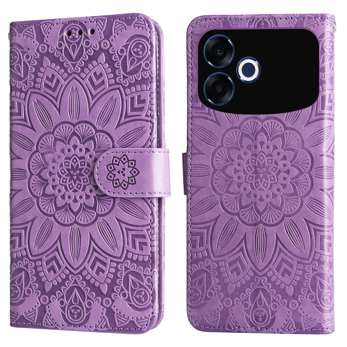 For Oppo F33 Pro 5G / Oppo A6s Pro 5G Case Sunflower Imprint Leather Wallet Phone Cover