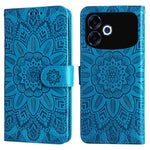 For Oppo F33 Pro 5G / Oppo A6s Pro 5G Case Sunflower Imprint Leather Wallet Phone Cover