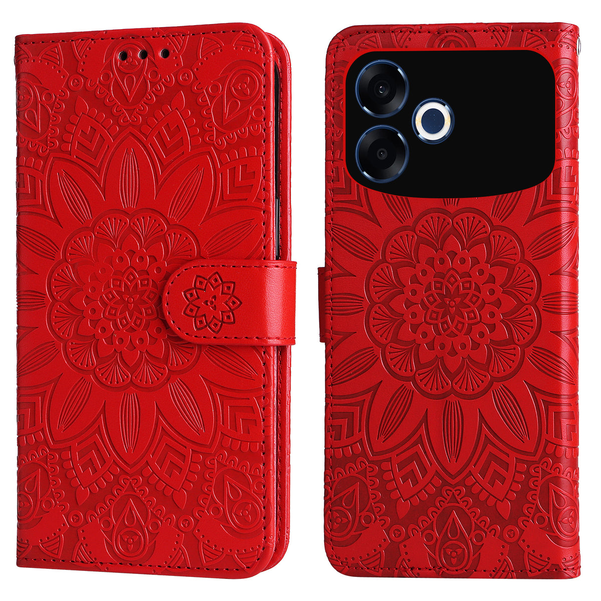 For Oppo F33 Pro 5G / Oppo A6s Pro 5G Case Sunflower Imprint Leather Wallet Phone Cover