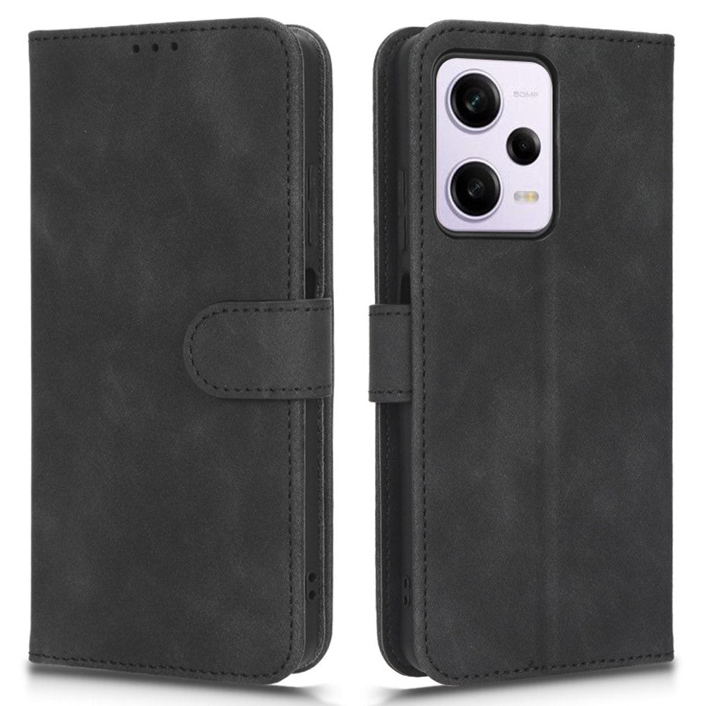 For Xiaomi Redmi Note 12 Pro 5G / Note 12 Pro Speed 5G / Poco X5 Pro 5G Skin-touch Feeling Phone Case Wallet Stand Flip Shockproof PU Leather+TPU Cover