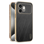 KADEM For Honor 600 5G Cover Elektropletteret silkestruktur PU + TPU Telefonbagside