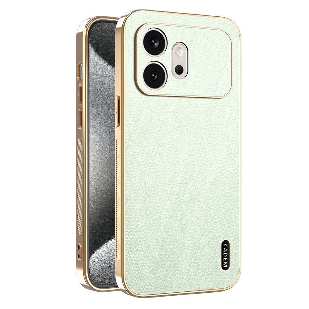 KADEM For Honor 600 5G Cover Elektropletteret silkestruktur PU + TPU Telefonbagside