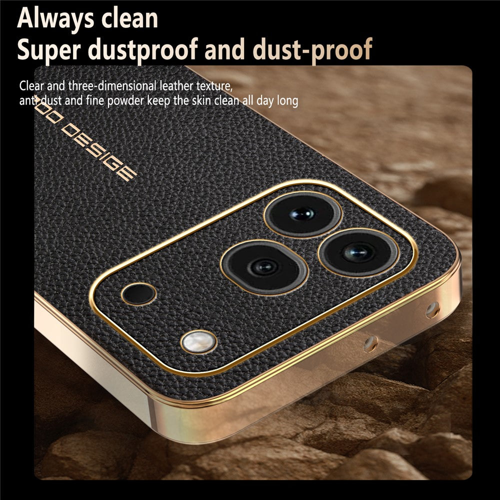 For Honor 600 Pro 5G Case Anti Scratch Litchi Texture PU Leather TPU Phone Back Cover