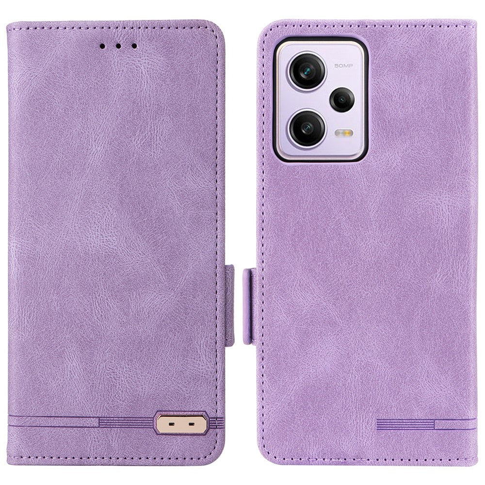 For Xiaomi Redmi Note 12 Pro 5G / Note 12 Pro Speed 5G / Poco X5 Pro 5G PU Leather Anti-drop Case Hardware Decor Dual Magnetic Clasp Wallet Stand Phone Cover