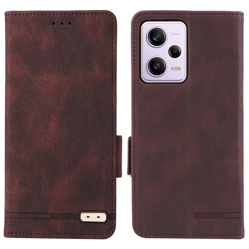 For Xiaomi Redmi Note 12 Pro 5G / Note 12 Pro Speed 5G / Poco X5 Pro 5G PU Leather Anti-drop Case Hardware Decor Dual Magnetic Clasp Wallet Stand Phone Cover