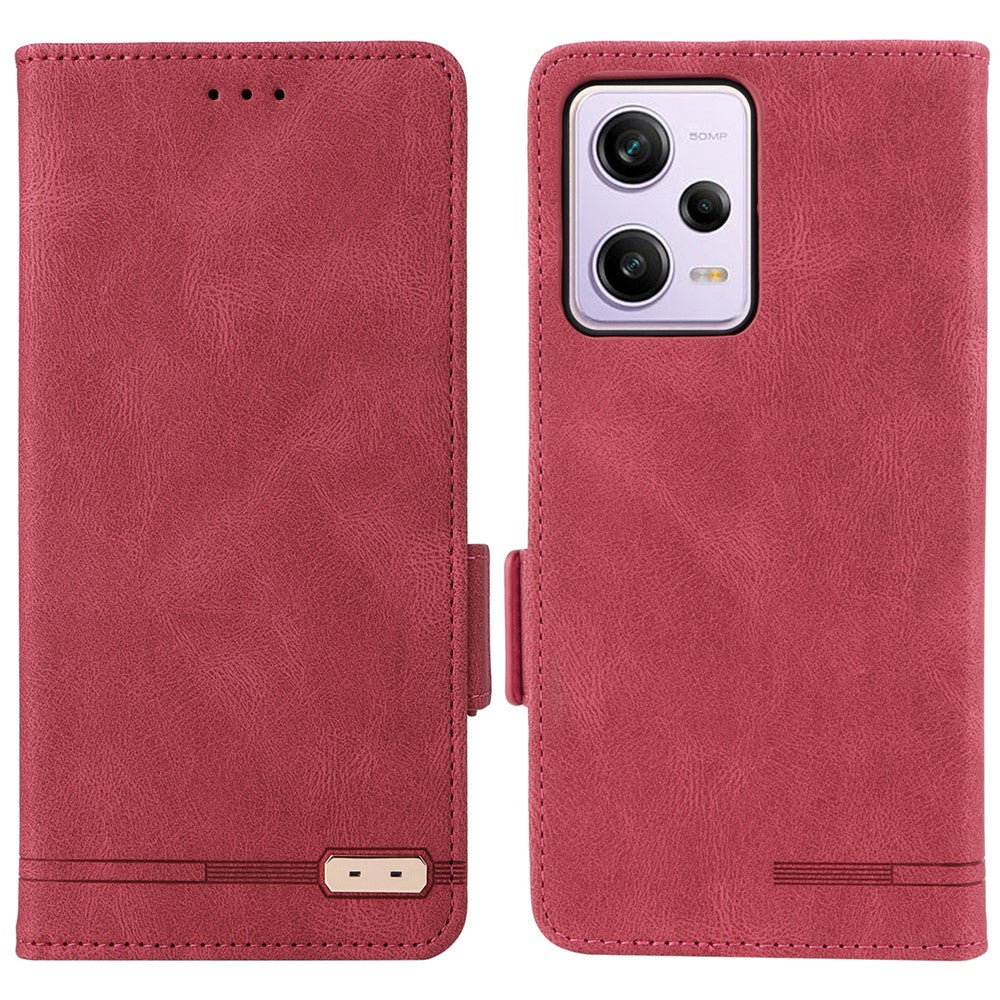 For Xiaomi Redmi Note 12 Pro 5G / Note 12 Pro Speed 5G / Poco X5 Pro 5G PU Leather Anti-drop Case Hardware Decor Dual Magnetic Clasp Wallet Stand Phone Cover