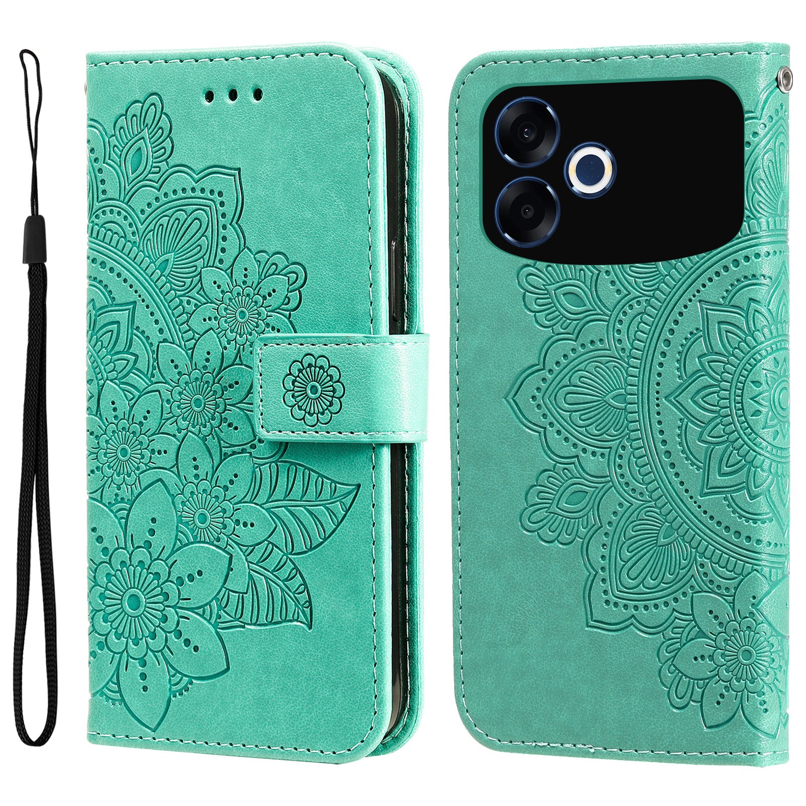 Oppo F33 Pro 5G / Oppo A6s Pro 5G Skal Blommönster PU Läder Plånboksfodral