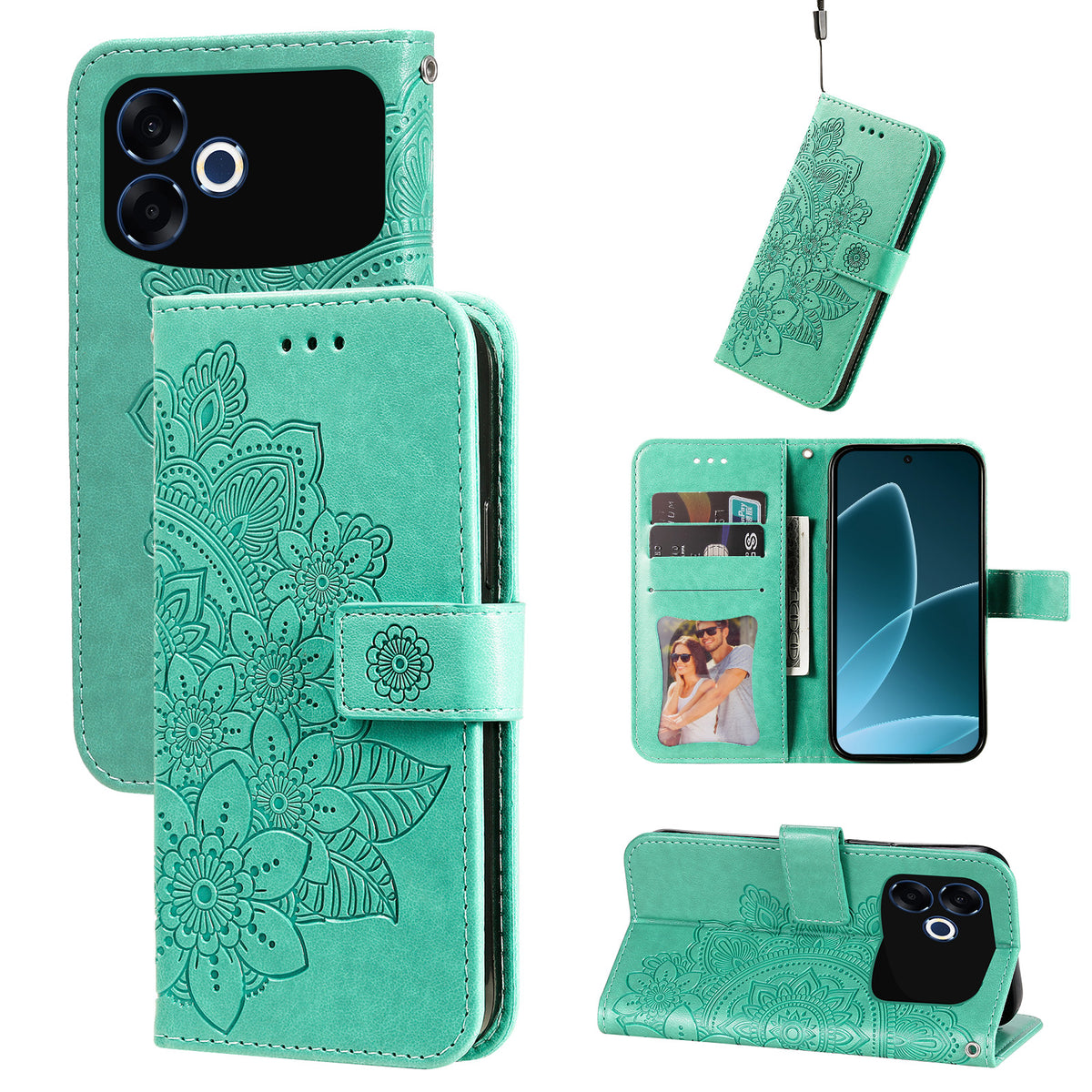 For Oppo F33 Pro 5G / Oppo A6s Pro 5G Case Floral Pattern PU Leather Wallet Stand Phone Cover
