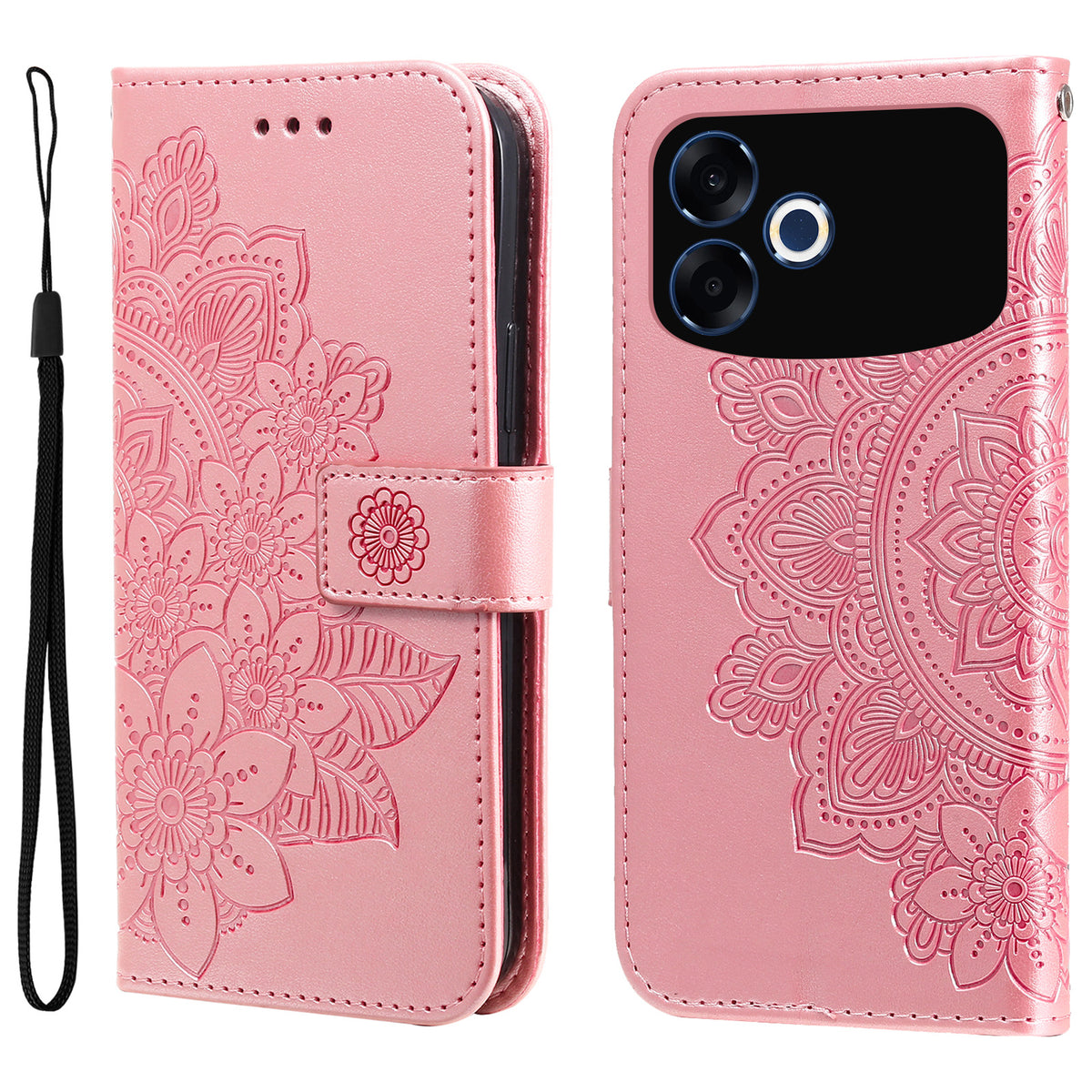For Oppo F33 Pro 5G / Oppo A6s Pro 5G Case Floral Pattern PU Leather Wallet Stand Phone Cover