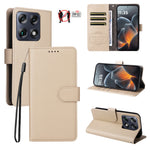 For Motorola Signature 5G Case RFID Blocking 3 Card Slots PU Leather Phone Cover with Wrist Strap