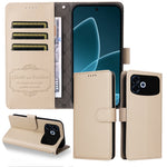 For Oppo F33 Pro 5G / Oppo A6s Pro 5G Case RFID Blocking 3 Card Slots PU Leather Phone Cover with Wrist Strap