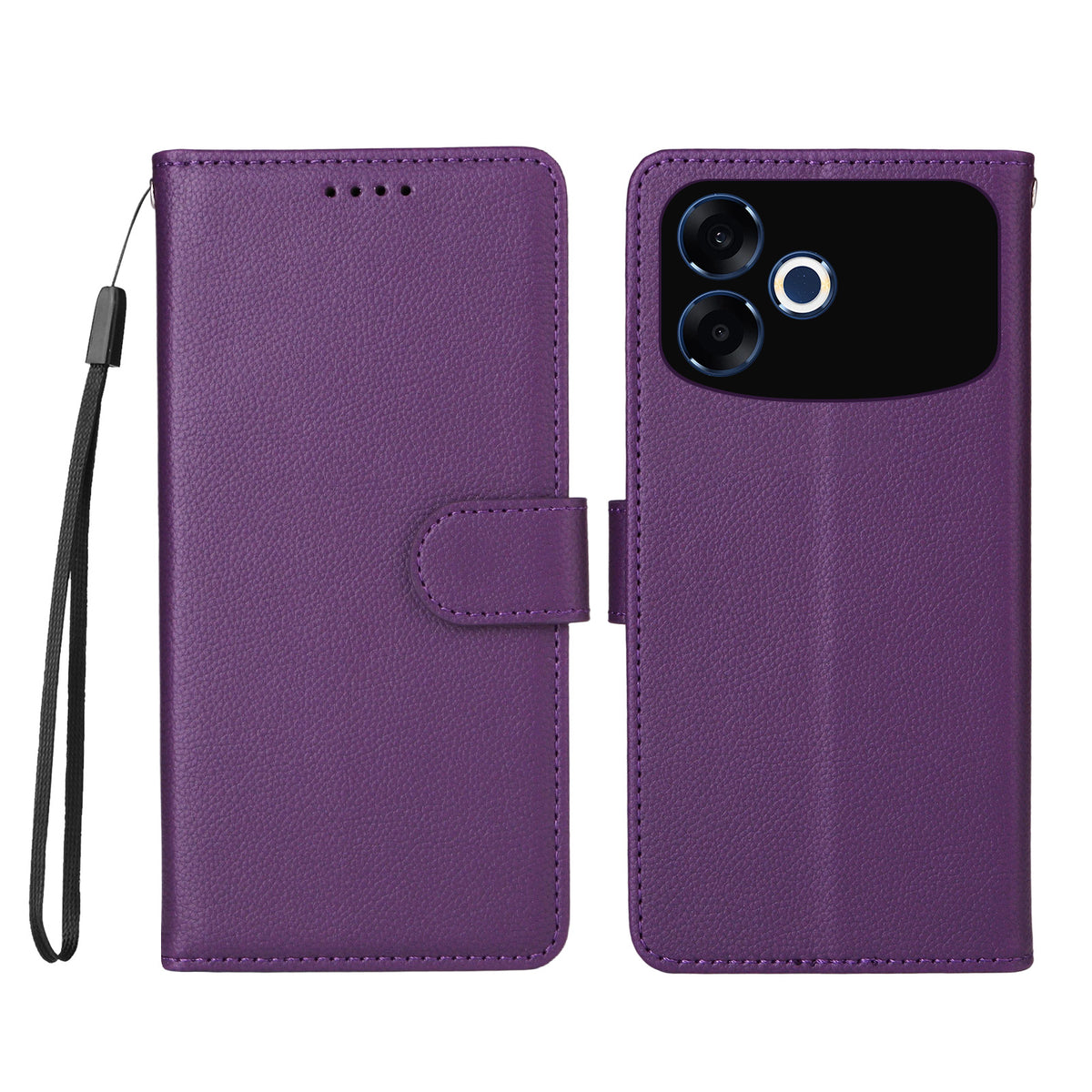 For Oppo F33 Pro 5G / Oppo A6s Pro 5G Case RFID Blocking 3 Card Slots PU Leather Phone Cover with Wrist Strap
