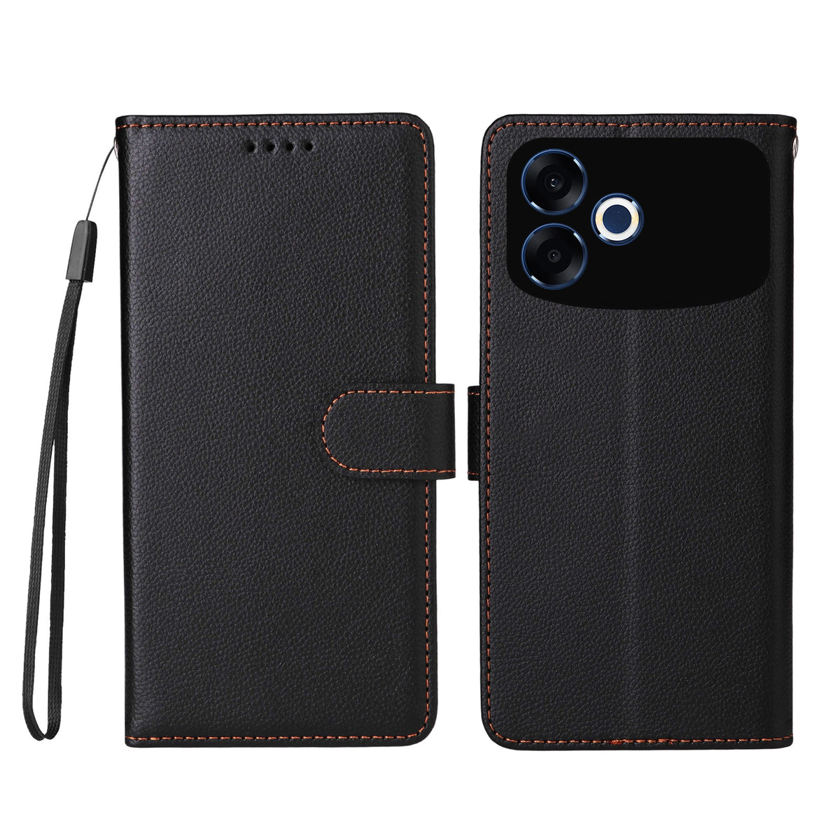 For Oppo F33 Pro 5G / Oppo A6s Pro 5G Case RFID Blocking 3 Card Slots PU Leather Phone Cover with Wrist Strap