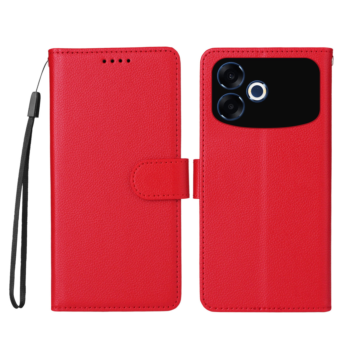 For Oppo F33 Pro 5G / Oppo A6s Pro 5G Case RFID Blocking 3 Card Slots PU Leather Phone Cover with Wrist Strap