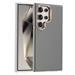 Magnetiskt skal för Samsung Galaxy S24 Ultra, kolfibertextur, stötsäkert läder, TPU PC-skydd