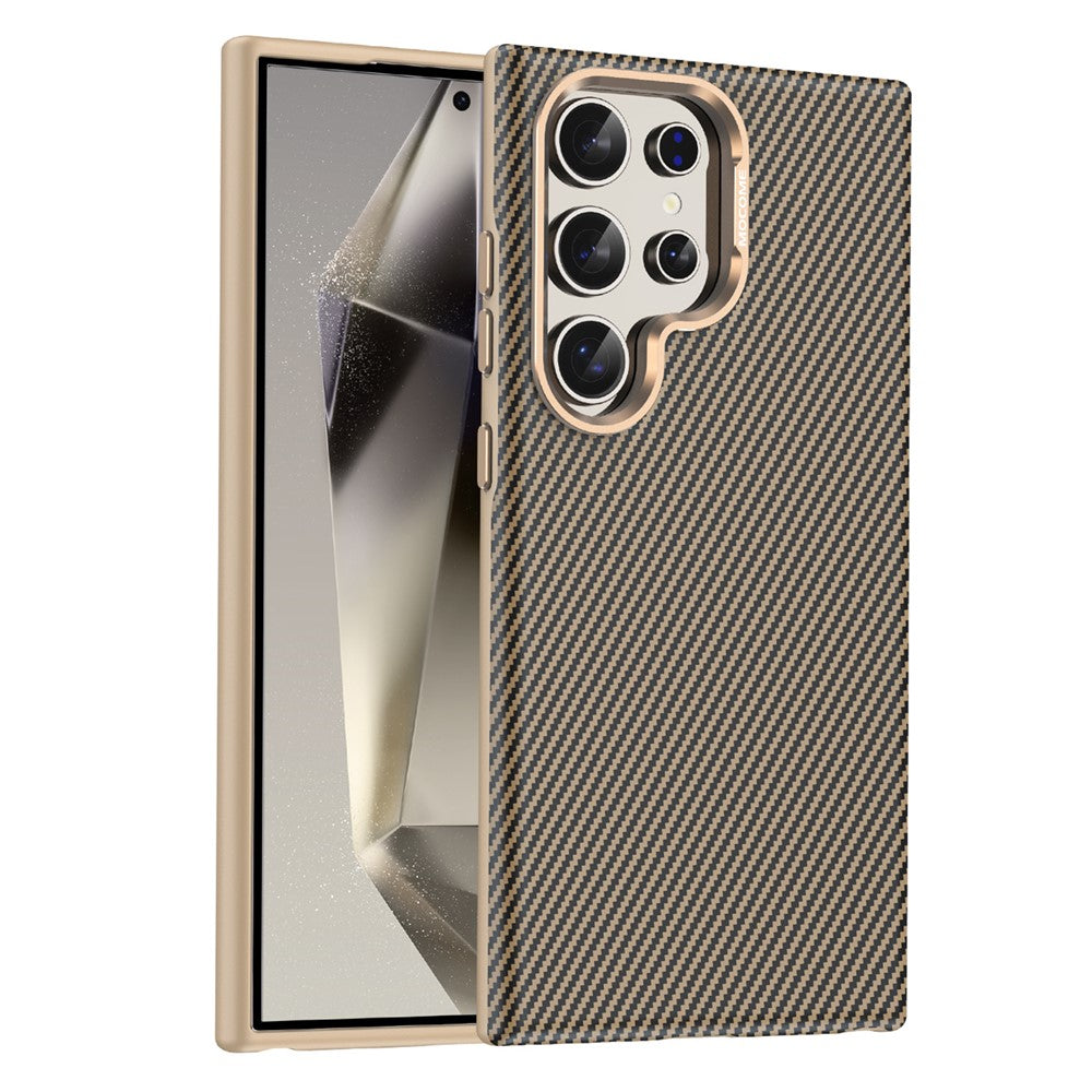 Magnetiskt skal för Samsung Galaxy S24 Ultra, kolfibertextur, stötsäkert läder, TPU PC-skydd