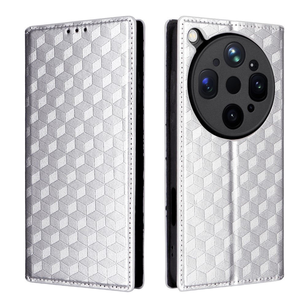 For Oppo Find X9 Ultra 5G Case Wallet Rhombus Imprinted PU Leather Phone Cover