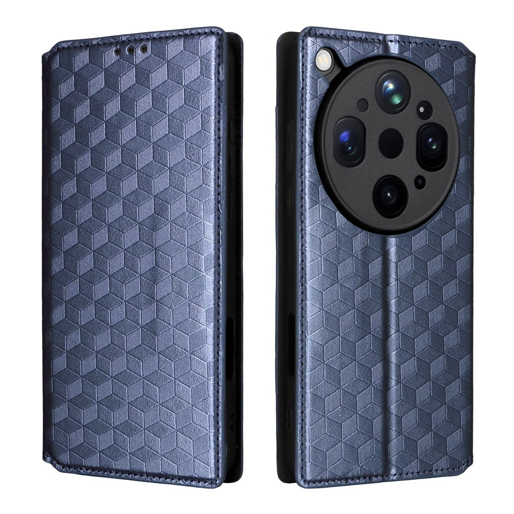 For Oppo Find X9 Ultra 5G Case Wallet Rhombus Imprinted PU Leather Phone Cover