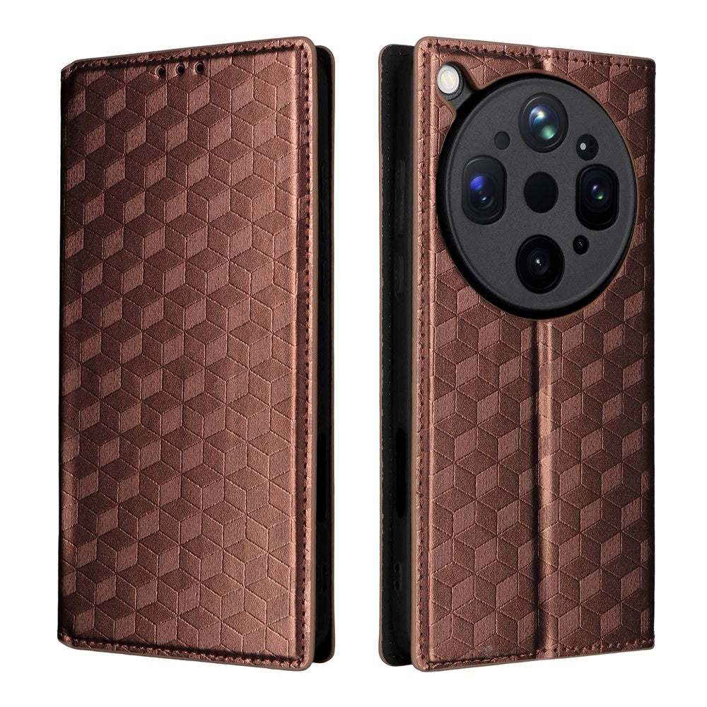 For Oppo Find X9 Ultra 5G Case Wallet Rhombus Imprinted PU Leather Phone Cover