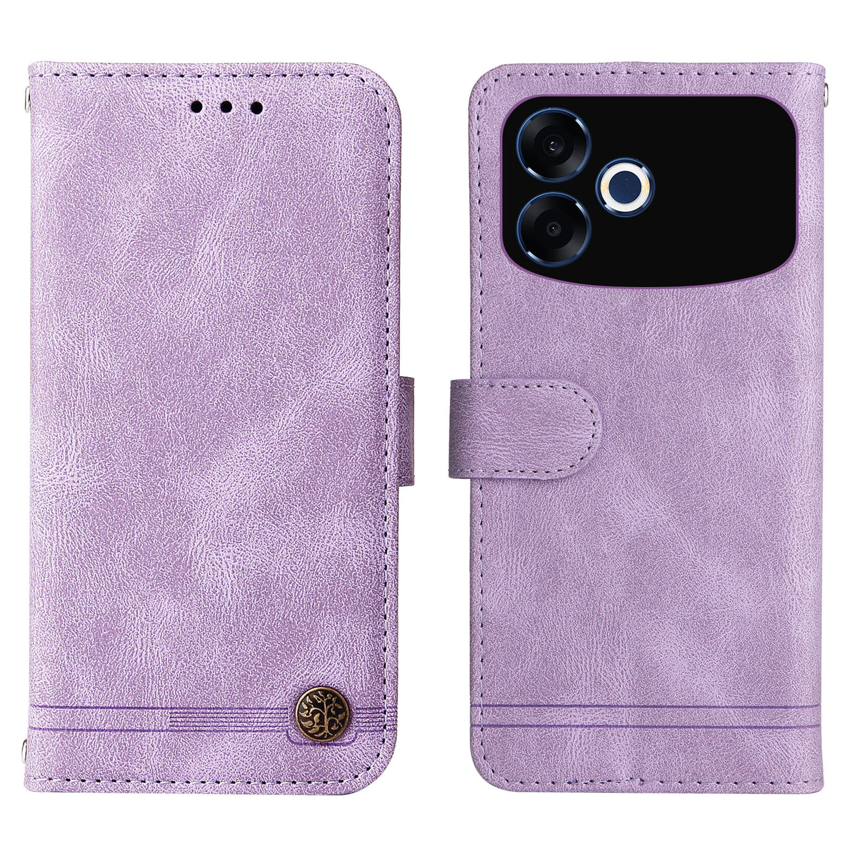 For Oppo F33 Pro 5G / Oppo A6s Pro 5G Leather Wallet Cases Skin Touch Phone Cover Stand with Strap