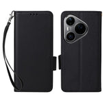 For Huawei Pura 90s Pro 5G / Pura 90 Pro Case Litchi Texture Wallet Leather Phone Cover with Wrist Strap