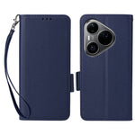 For Huawei Pura 90s Pro 5G / Pura 90 Pro Case Litchi Texture Wallet Leather Phone Cover with Wrist Strap