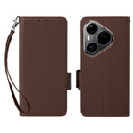 For Huawei Pura 90s Pro 5G / Pura 90 Pro Case Litchi Texture Wallet Leather Phone Cover with Wrist Strap