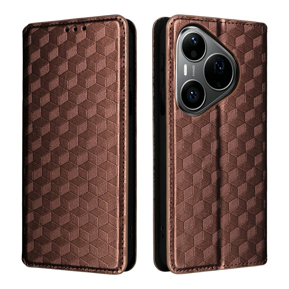 Huawei Pura 90s Pro 5G / Pura 90 Pro pungcover i PU-læder med rombemønster