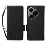 For Huawei Pura 90s Pro Max 5G / Pura 90 Pro Max Case Litchi Texture Wallet Leather Phone Cover with Wrist Strap