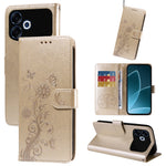 Oppo F33 Pro 5G / Oppo A6s Pro 5G Läderfodral Fjärils Blommönster Plånboksfodral