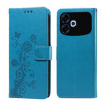 For Oppo F33 Pro 5G / Oppo A6s Pro 5G Leather Case Butterfly Floral Imprint Wallet Stand Cover